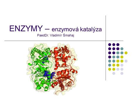 ENZYMY – enzymová katalýza PaedDr. Vladimír Šmahaj