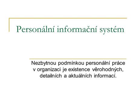Personální informační systém