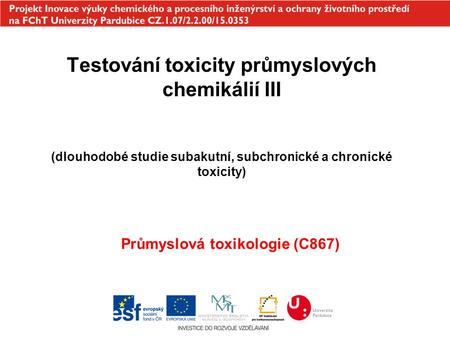 Průmyslová toxikologie (C867)