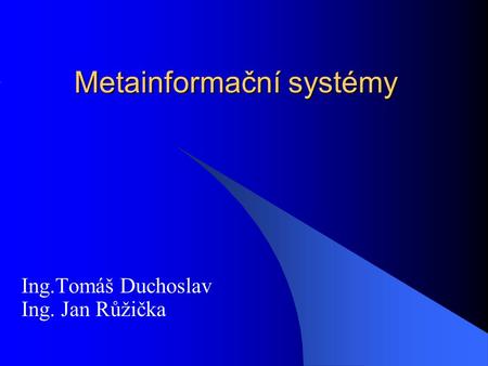 Metainformační systémy