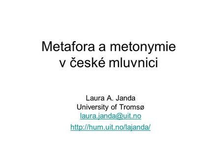 Мetafora a metonymie v české mluvnici