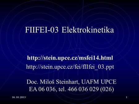 FIIFEI-03 Elektrokinetika