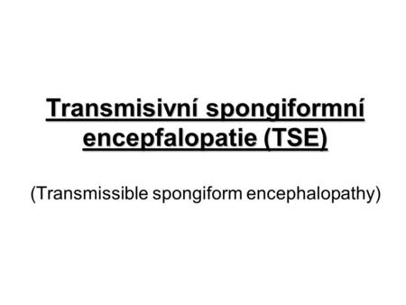 Transmisivní spongiformní encefalopatie