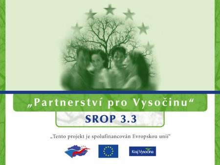  SROP 3.3 = příprava na čerpání fin.zdrojů EU v programovém období 2007-13 – absorpční a administrativní kapacita Budování rozvojového partnerství za.