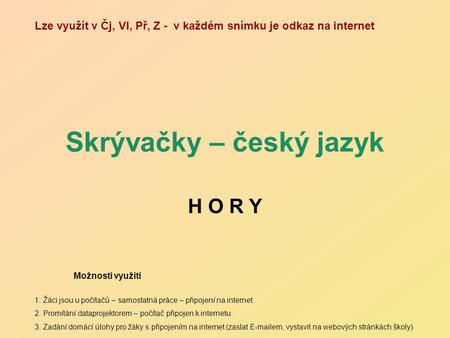 Skrývačky – český jazyk