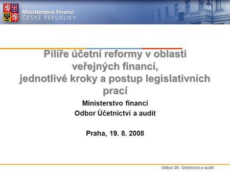 Ministerstvo financí Odbor Účetnictví a audit Praha,