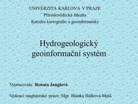 Hydrogeologický geoinformační systém
