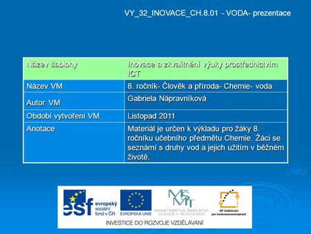 VY_32_INOVACE_CH VODA- prezentace