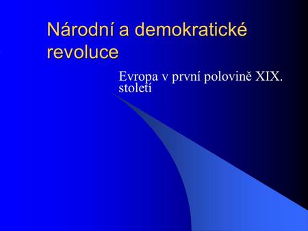 Národní a demokratické revoluce