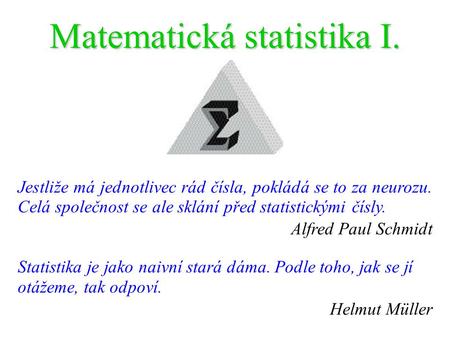 Matematická statistika I.