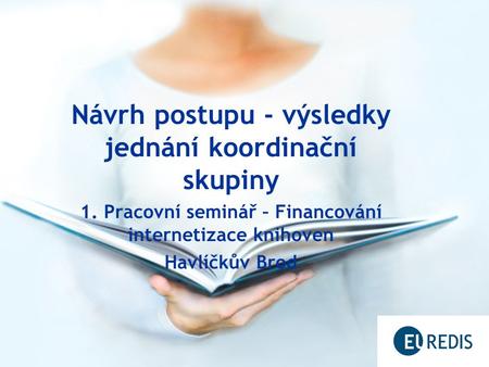 Návrh postupu - výsledky jednání koordinační skupiny 1. Pracovní seminář – Financování internetizace knihoven Havlíčkův Brod.