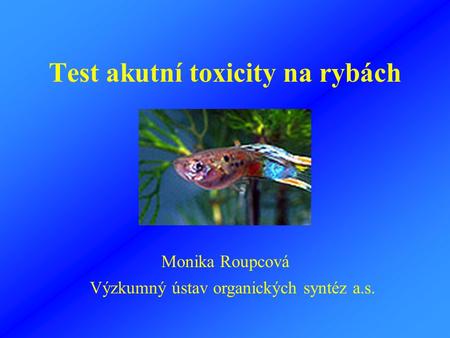 Test akutní toxicity na rybách