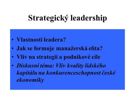 Strategický leadership