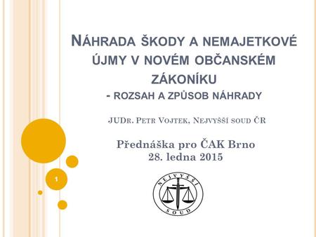 Přednáška pro ČAK Brno 28. ledna 2015