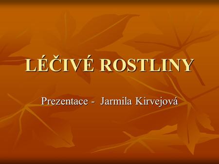 Prezentace - Jarmila Kirvejová
