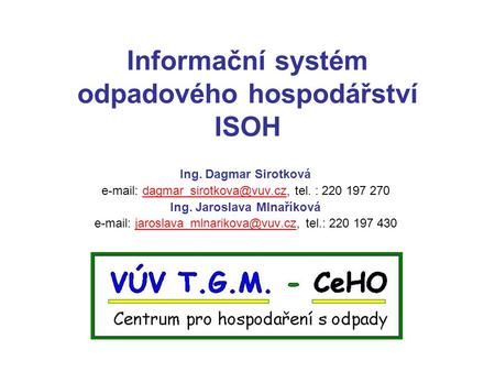 Informační systém odpadového hospodářství ISOH