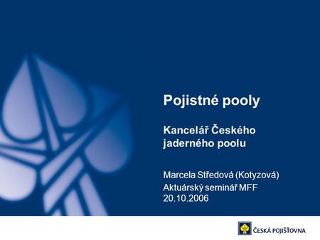 Pojistné pooly Kancelář Českého jaderného poolu