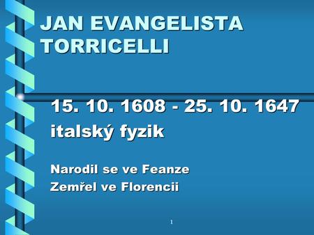 JAN EVANGELISTA TORRICELLI