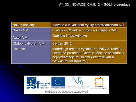 VY_32_INOVACE_CH.8.12 – SOLI- prezentace