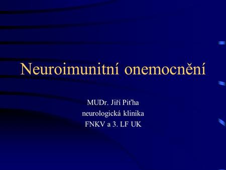 Neuroimunitní onemocnění