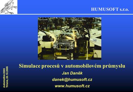 Simulace procesů v automobilovém průmyslu