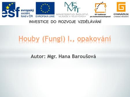 Houby (Fungi) I., opakování