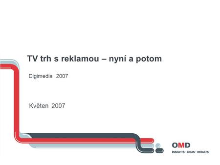 TV trh s reklamou – nyní a potom Digimedia 2007 Květen 2007.