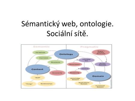 Sémantický web, ontologie. Sociální sítě.