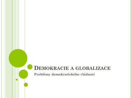 Demokracie a globalizace
