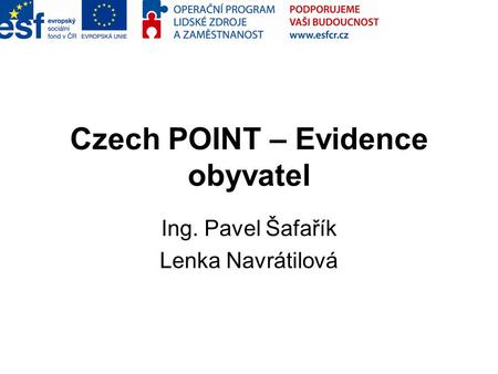 Czech POINT – Evidence obyvatel