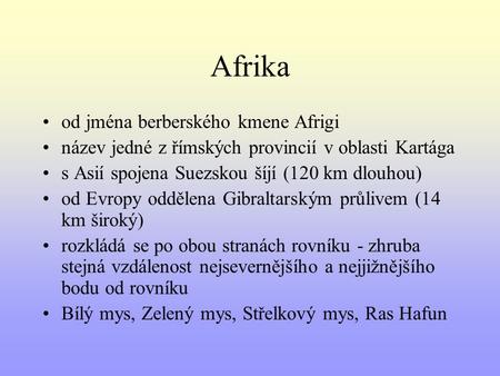 Afrika od jména berberského kmene Afrigi