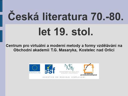 Česká literatura let 19. stol.