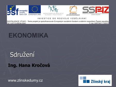 Sdružení Ing. Hana Kročová EKONOMIKA www.zlinskedumy.cz.