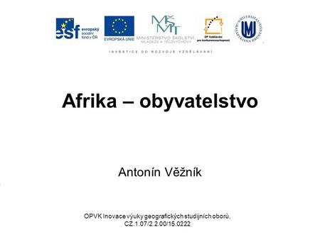 Afrika – obyvatelstvo Antonín Věžník