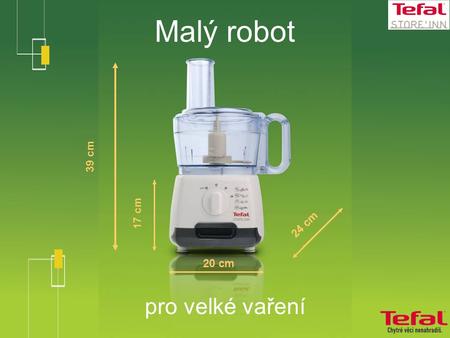 Malý robot pro velké vaření 39 cm 20 cm 24 cm 17 cm.