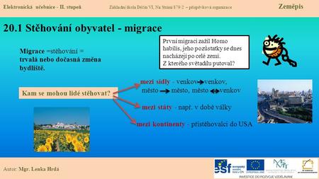 20.1 Stěhování obyvatel - migrace