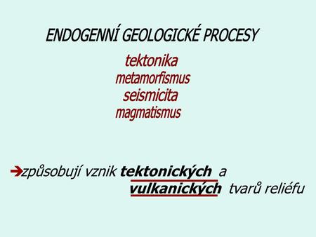 ENDOGENNÍ GEOLOGICKÉ PROCESY