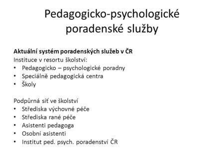 Pedagogicko-psychologické poradenské služby