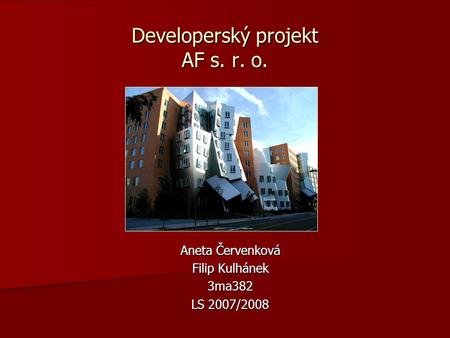 Developerský projekt AF s. r. o.