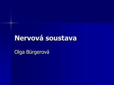 Nervová soustava Olga Bürgerová.