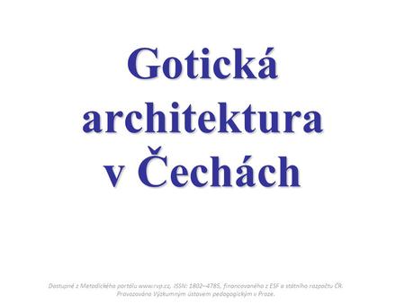 Gotická architektura v Čechách