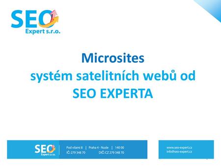 Microsites systém satelitních webů od SEO EXPERTA 1.