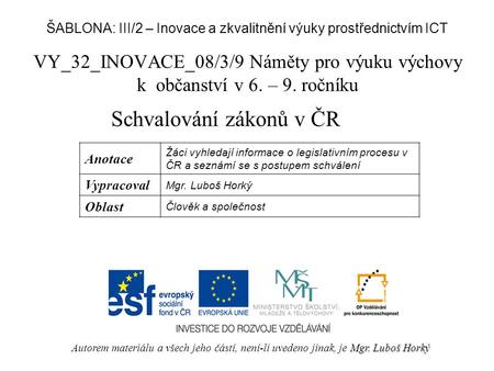 Schvalování zákonů v ČR
