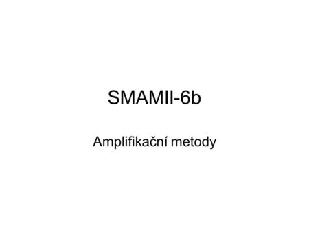 SMAMII-6b Amplifikační metody.