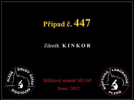Případ č. 447 Zdeněk K I N K O R Sklíčkový seminář SD IAP Senec 2012.