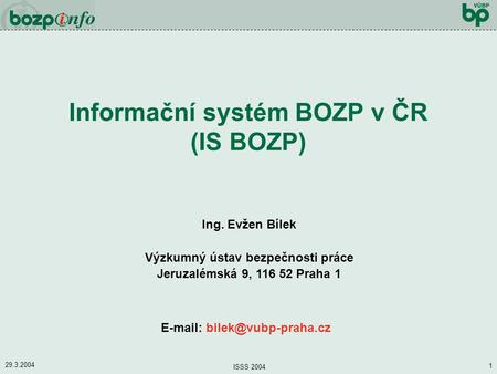 Informační systém BOZP v ČR (IS BOZP)