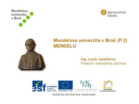 Mendelova univerzita v Brně (P 2) MENDELU
