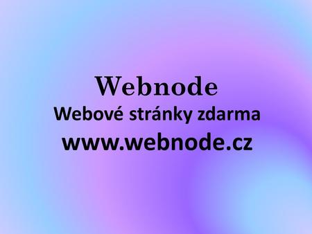 Webnode Webové stránky zdarma