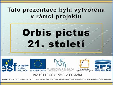 Orbis pictus 21. století Tato prezentace byla vytvořena v rámci projektu.