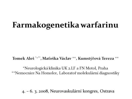 Farmakogenetika warfarinu